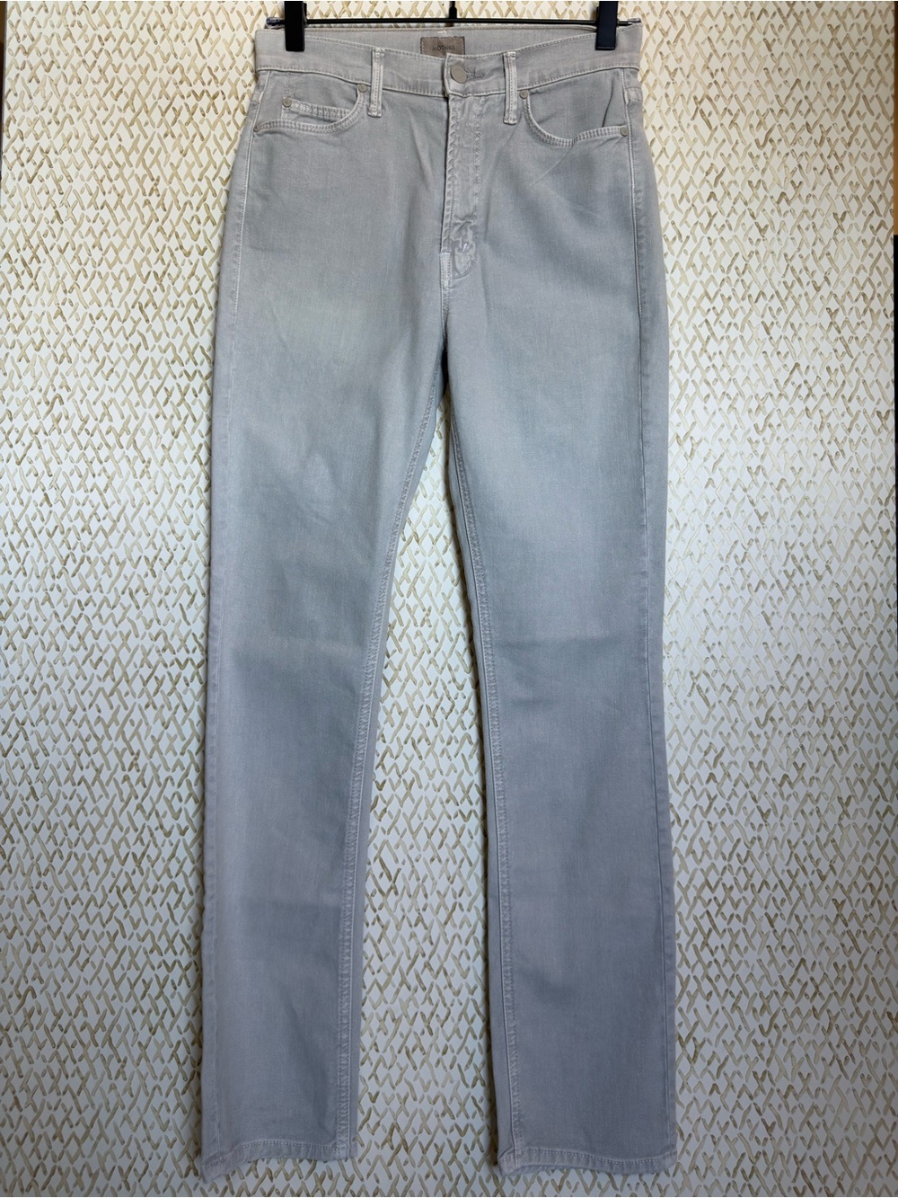 MOTHER The Dazzler Ankle Jeans Rainy Day Light Gray Made in USA Size 26